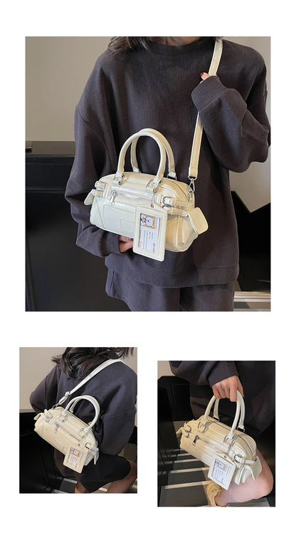 Stylish Design Glossy PU Sqeare Shoulder & Crossbody Bags Solid Zipper Hot Trendy Designer Style Handbags for Women 2025 New
