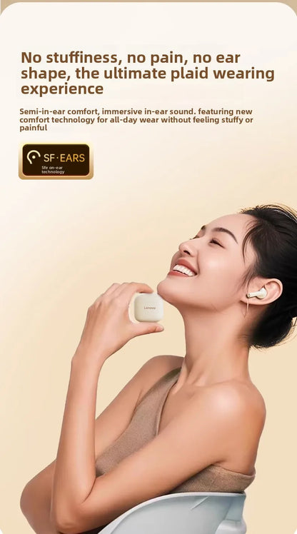 Original New Lenovo TWS Earphones EA166 Bluetooth V5.4 True Wireless Headphones Hi-Fi Sound Waterproof Headset Leather Texture