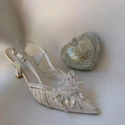Insightlink Latest Shoes Women Luxury Rhinestone Crystal Pumps 2024 New Fashion Slippers Sandals Party Low Heels Elegant Italian