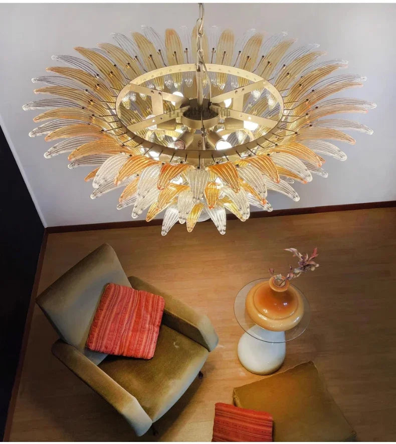 Modern Vintage French Glass Living Room Chandelier Designer Bedroom Mid-Century Style Duplex-Style Dining RoomLarge Villa Lights