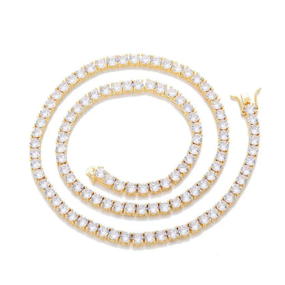 D VVS1 Moissanite Tennis Necklace 2-6MM 925 Sterling Silver Classics for Women Exquisite Jewelry Simulated Diamond Necklaces