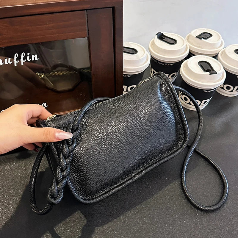 100%Real Cowhide Genuine Leather Sac Fashion Women Crossbody Bags For Ladies New High Capacity Shoulder Bag Handbag Female Purse