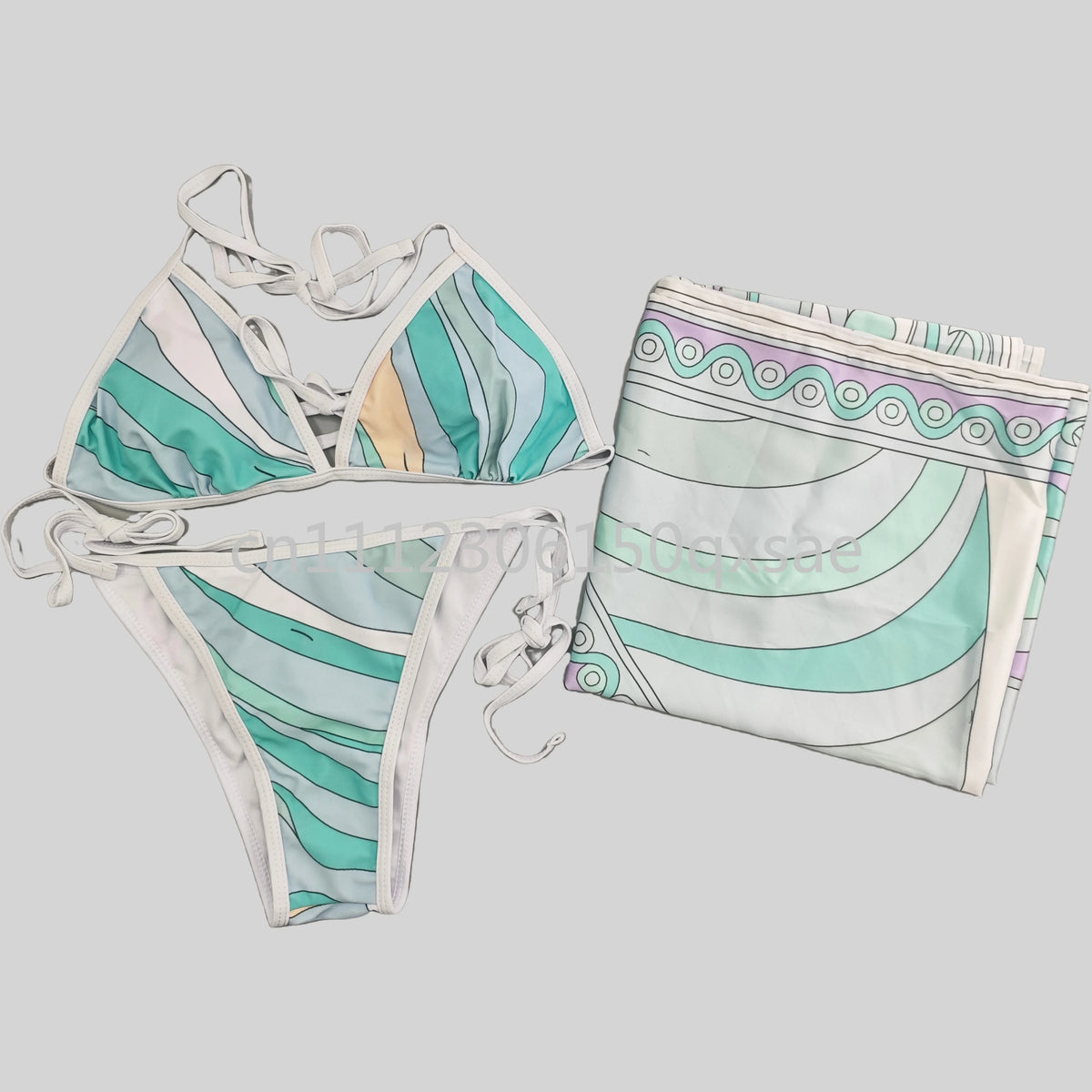 Classic Design Women's Headband Swimsuits with Letter Signature Logo Designer Brand Lady Sexy Scarf Swimsuits Beachwear