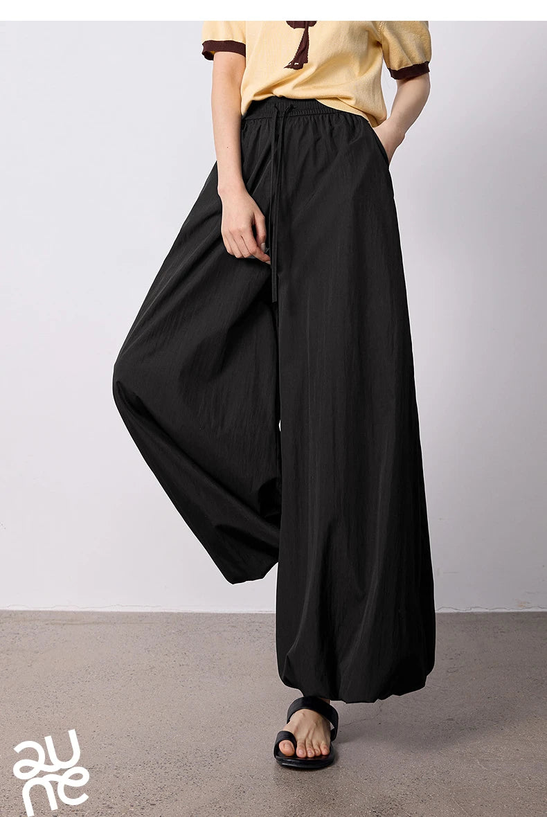 TOYOUTH Women's Wrinkle-Resistant Wide Leg Pants 2026 Summer New Straight Cut Bud Trousers, Travel Friendly