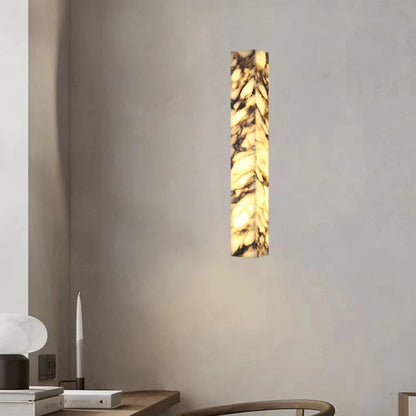 Cuboid Natural Marble Wall Lamp Art Design Dimmable Indoor Parlor Bedroom Stairs Bathroom Lighting