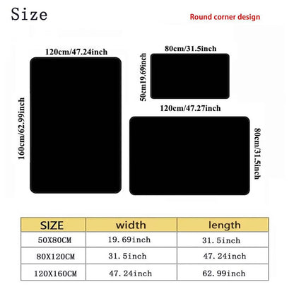 Black Series Carpets Live Room Floor Mat Home Decor Kids Room Play Carpet Table Chair Mat Easy To Clean Simple Pattern Rugs Gift