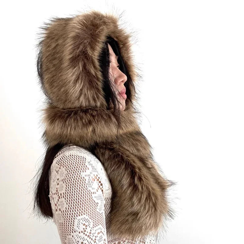 Bulk discount  Y2K Mink Fur Scarf for Women - Winter Plush Long Strip Scarf, European American Style Warm accessory