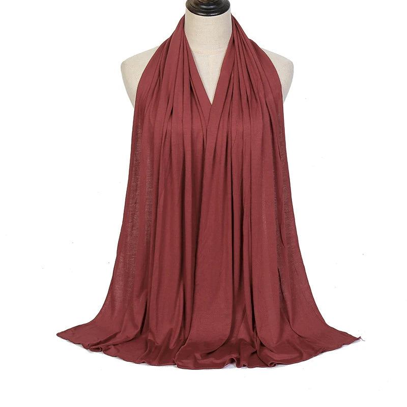 Premium Modal Cotton Jersey Hijab Scarf Long Muslim Shawl Plain Soft Turban Tie Head Wraps For Women Africa Headband 170x60cm