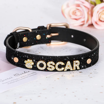Personalized Small Dogs Chihuahua Collar Bling Rhinestone Dog Collars Free Custom Pet Dogs Cats Name Charms Pet Accessories