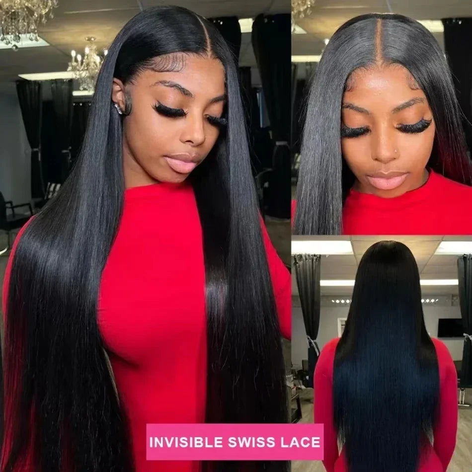 360 Full Hd Lace Front Wear And Go Glueless Straight Wig PreCut Lace Wig Pre plucked Brazilian Straight Human Hair Wig For Women