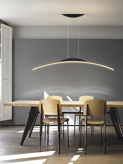 Curved Arc Chandelier for Dining Room Kitchen Bar Living Bedroom Ceiling Pendant Lamp Simple Suspension