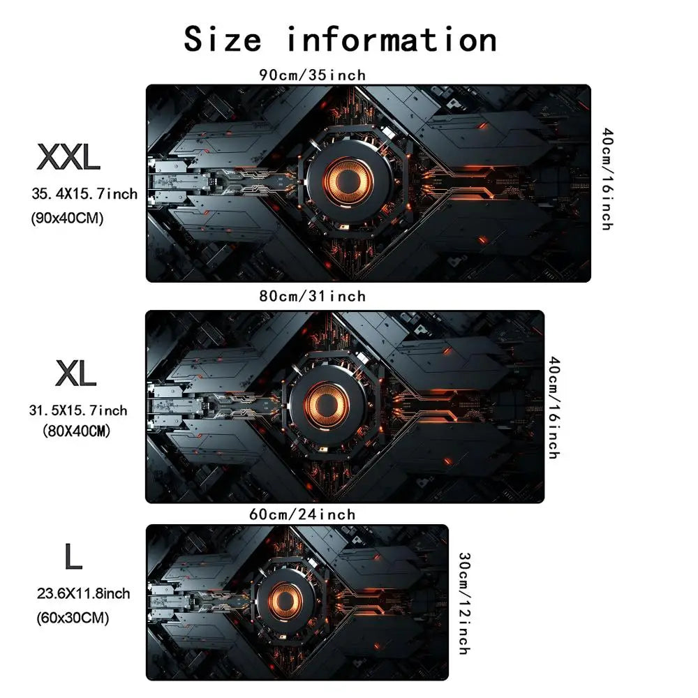 Retro Technology Mouse Pad Large Computer Office Game Table Mats Rubber Anti-slip Mousepads XXL Gaming Desk Pads Laptop Playmat
