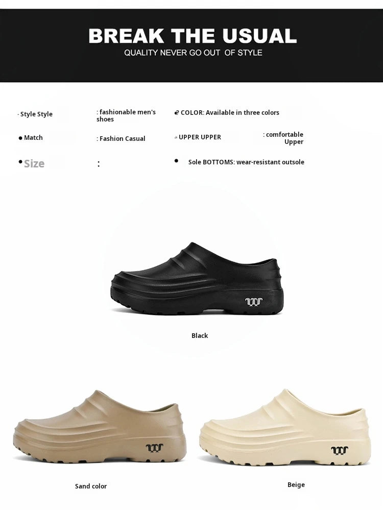 Summer Chef Shoes Anti Slip and Oil Proof Work Shoes Lazy Slippers Casual Trendy Slipper One Step Fashion Garden Shoes For Beach