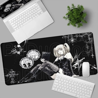 New Misa Amane Light Yagami Desk Mat Death Note Anime Mousepad Computer Gamers Lock Edge Mouse Pad Gaming E-sports Keyboard Pads