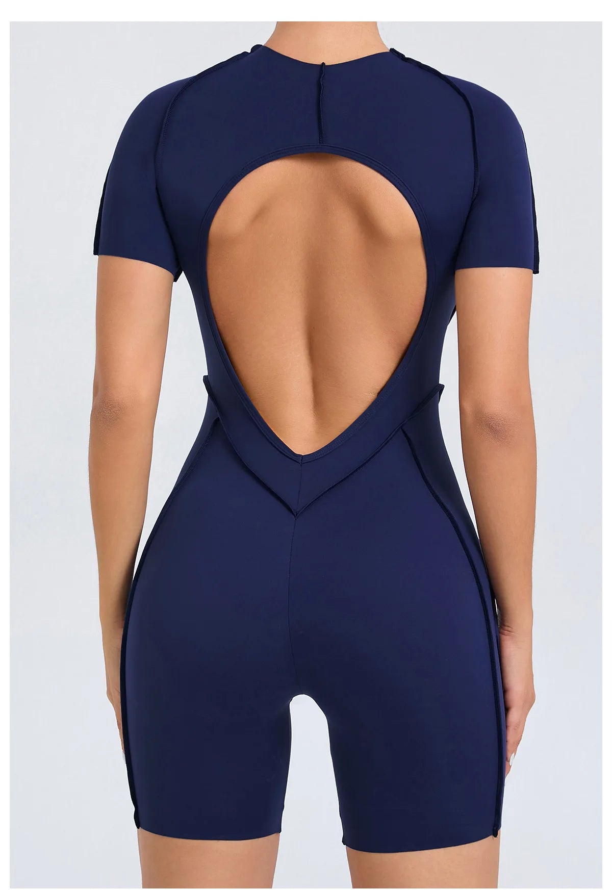 Women's Sports Jumpsuit Kit Yoga Fitness Bodysuit Hip-lifting Open Back Tight High Elasticity Outdoors Gym Workout Sexy Clothes