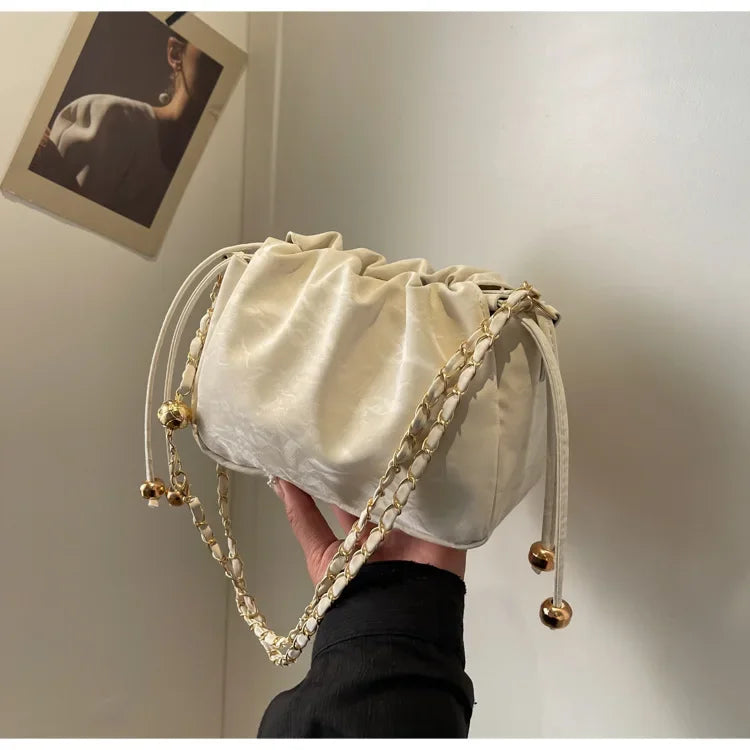 Chain Bag Ladies PU Leather Shoulder Bags Purse for Women Fashion Crossbody Bags Underarm Bag Small Square Satchel Handbag Bolas