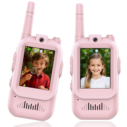 AIRITON Children's Video Walkie Talkies 2 Pack Rechargeable 2-inch High-definition Screen Voice Changer For Kids Gift Boys Girls