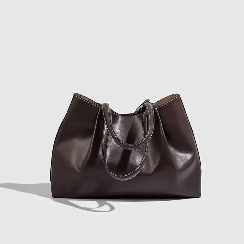CLIP TOTE BAG, Women's Fashion Luxury Handbag Design, Pure Color Contracted and Single Shoulder Bag, Senior PU Leather Handbags