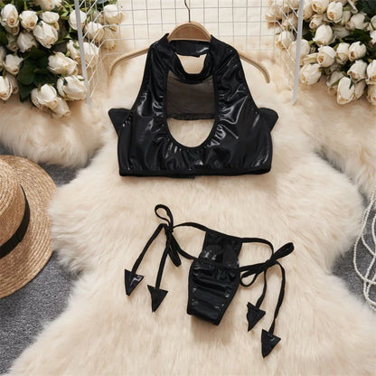 Women Lace Patchwork Velour Strappy Catsuits Fashion One Piece Combination Rompers Erotic Fashion Sexy Bunny Bodysuits Cosplay