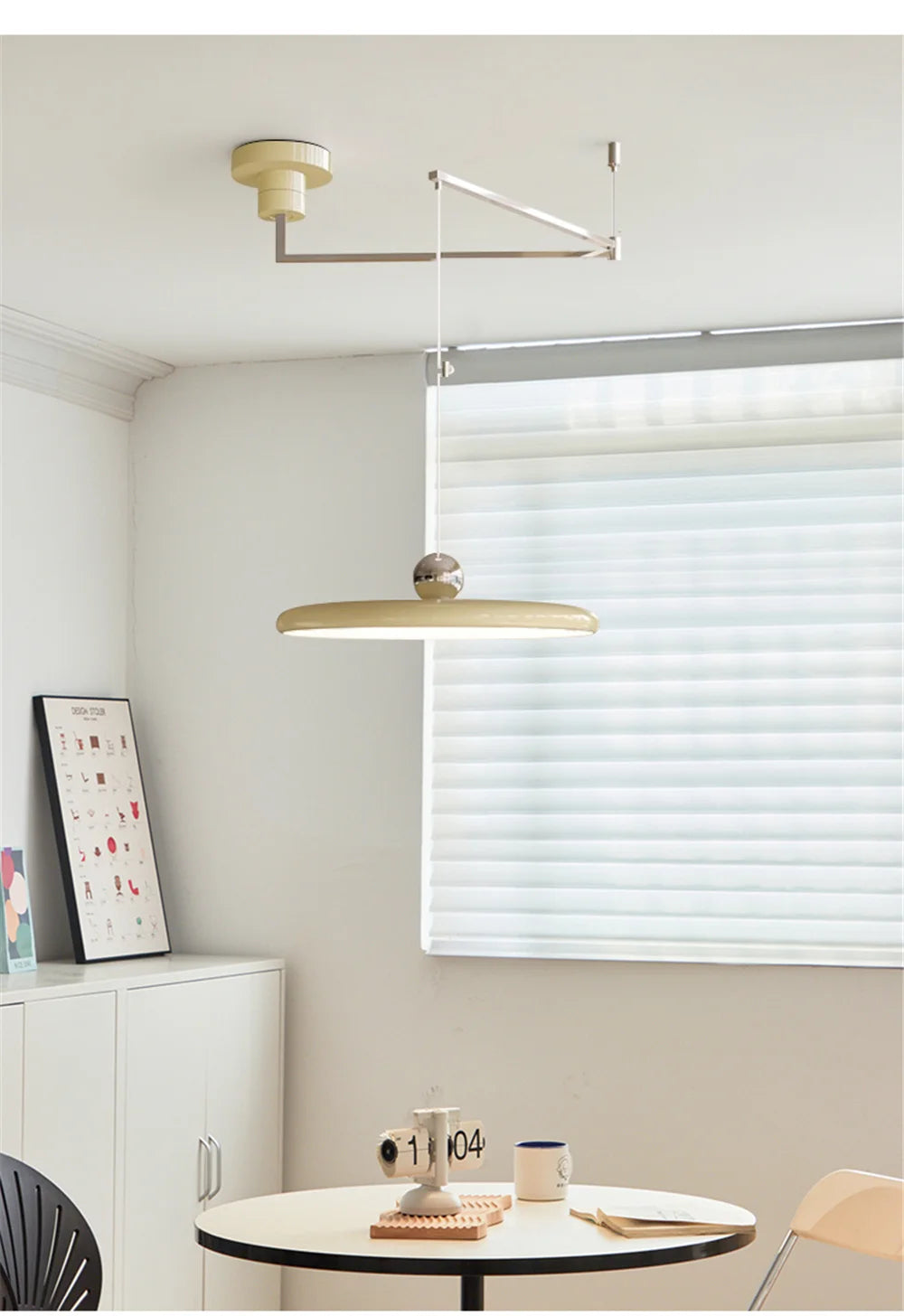 Nordic Cream Iron Swing Arm Lamp Adjustable Rotatable Pendant Wall Light for Bedside Living Room Desk Led Lights