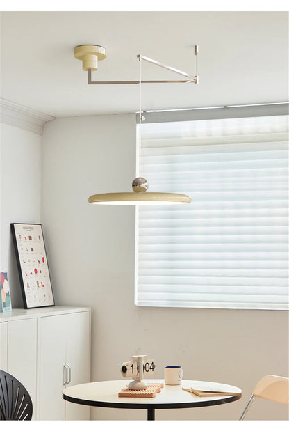 Nordic Cream Iron Swing Arm Lamp Adjustable Rotatable Pendant Wall Light for Bedside Living Room Desk Led Lights