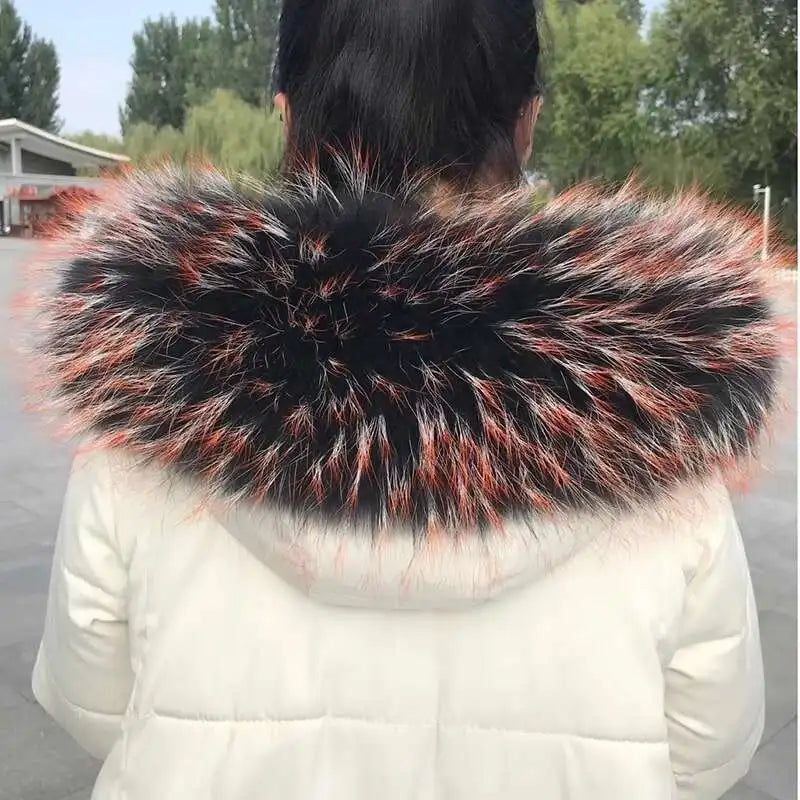 2025 Winter Raccoon Fur Collar Women Men Luxury Natural Fur Hood Trim Decors For Coat Jacket  Genuine Real Fur Shawls Scarves