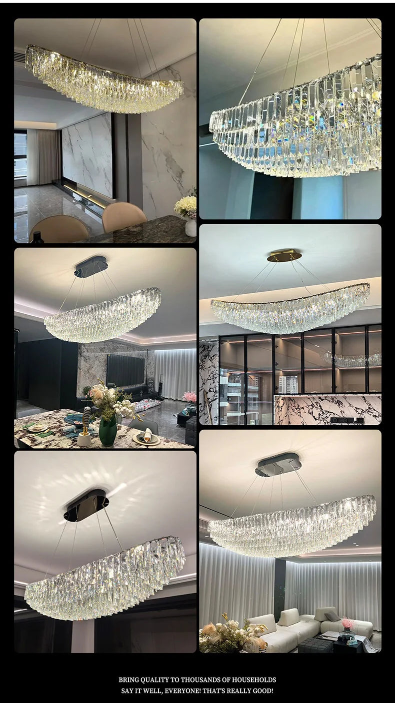 Luxury Crystal Modern Ceiling Chandeliers Dining Table Light Lustre Led Ceiling Lights Home Decor Suspension Chandelier Żyrandol