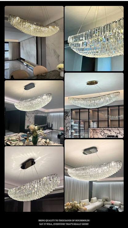 Luxury Crystal Modern Ceiling Chandeliers Dining Table Light Lustre Led Ceiling Lights Home Decor Suspension Chandelier Żyrandol