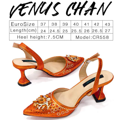 New Fashion Women's Summer Elegant High Heels Women's Sandals Luxury Wedding Italian Women's Party Shoes All Diamond