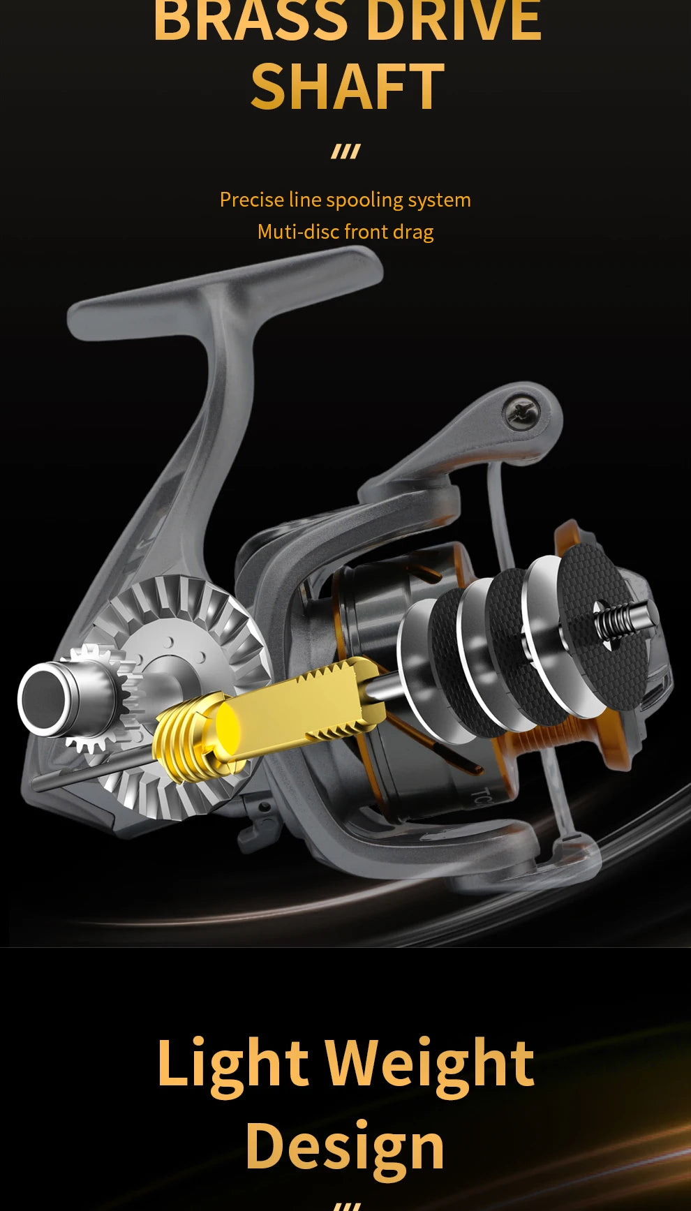 ROOBLINOS TC Spinning Fishing Reel 10KG Max Drag 5.2:1 Gear Ratio Stainless Steel Main Shaft Ball Bearings Freshwater Saltwater