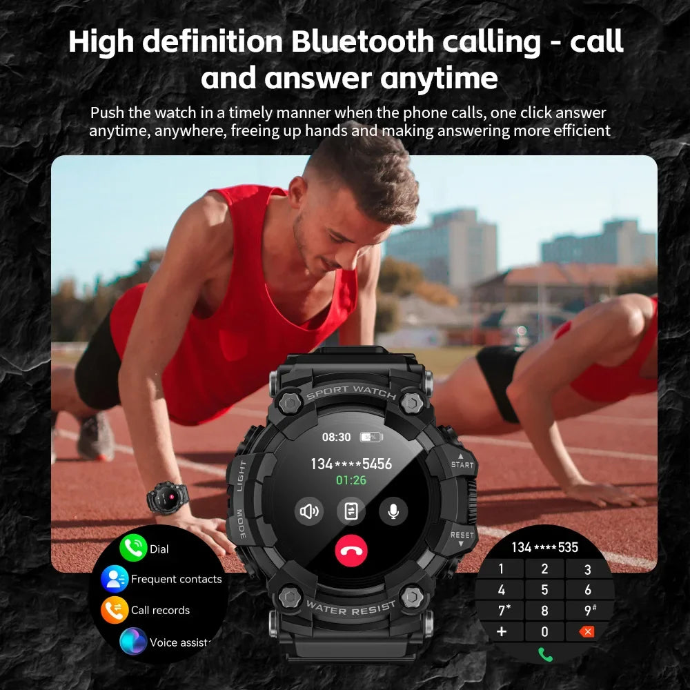 HY Digital LOKMAT Outdoor Smartwatch 1.32 Inch BT Call Smart Watch Men Sports Fitness Tracker Compass Smartwatch for Android IOS