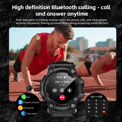 HY Digital LOKMAT Outdoor Smartwatch 1.32 Inch BT Call Smart Watch Men Sports Fitness Tracker Compass Smartwatch for Android IOS