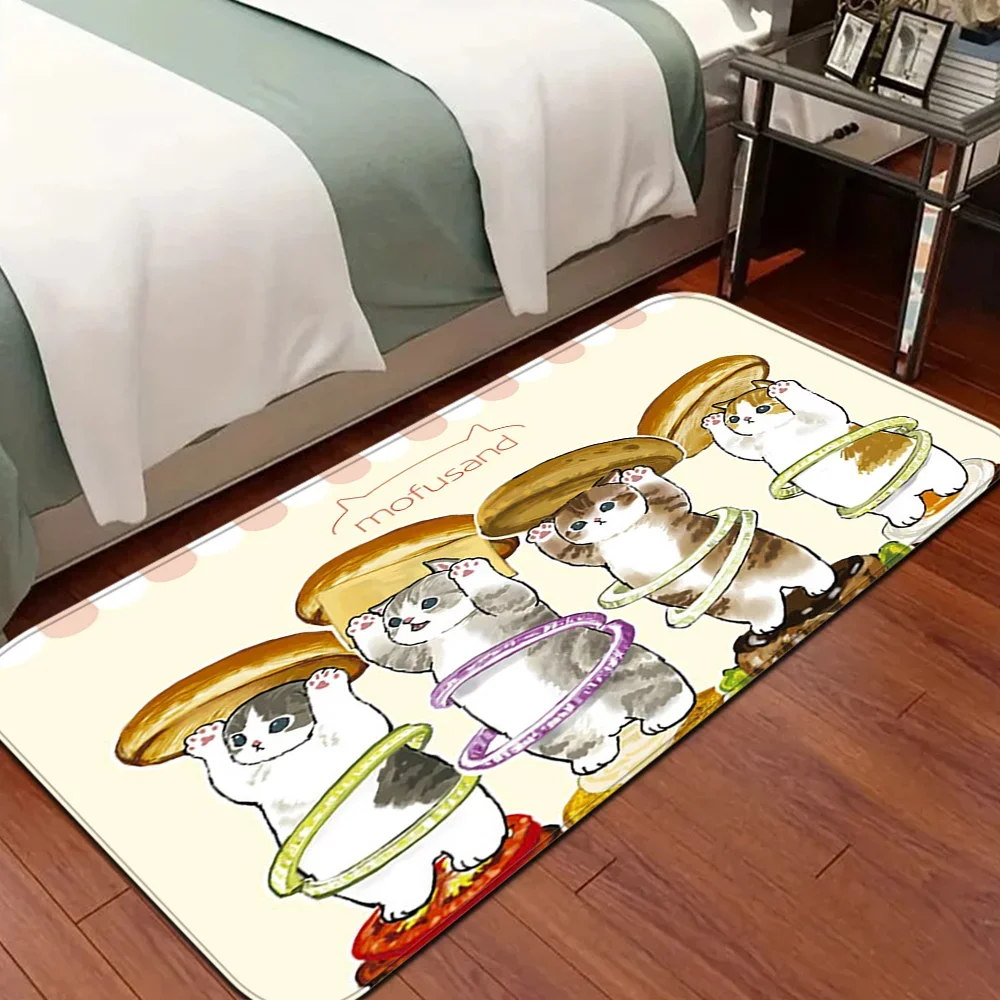 Funny Cat M-Mofusand  Floor Mat Bathroom Mat Kids Room Bedroom Decoration Anti-Slip Doormat Living Room Bedside Area Rugs