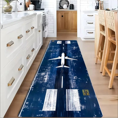 Exclusive Theme for Aviation Enthusiasts Anti Slip Easy To Clean and Durable Carpet Perfect for Home Kitchens or Vacation Homes