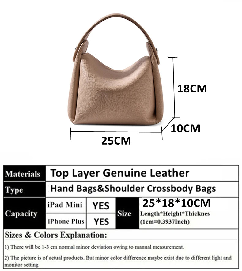 Burminsa Cowhide Genuine Leather Tote Shoulder Bags For Women 2026 Luxury Designer Crossbody Purses Bucket Work Ladies Handbags