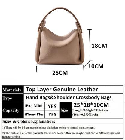 Burminsa Cowhide Genuine Leather Tote Shoulder Bags For Women 2026 Luxury Designer Crossbody Purses Bucket Work Ladies Handbags