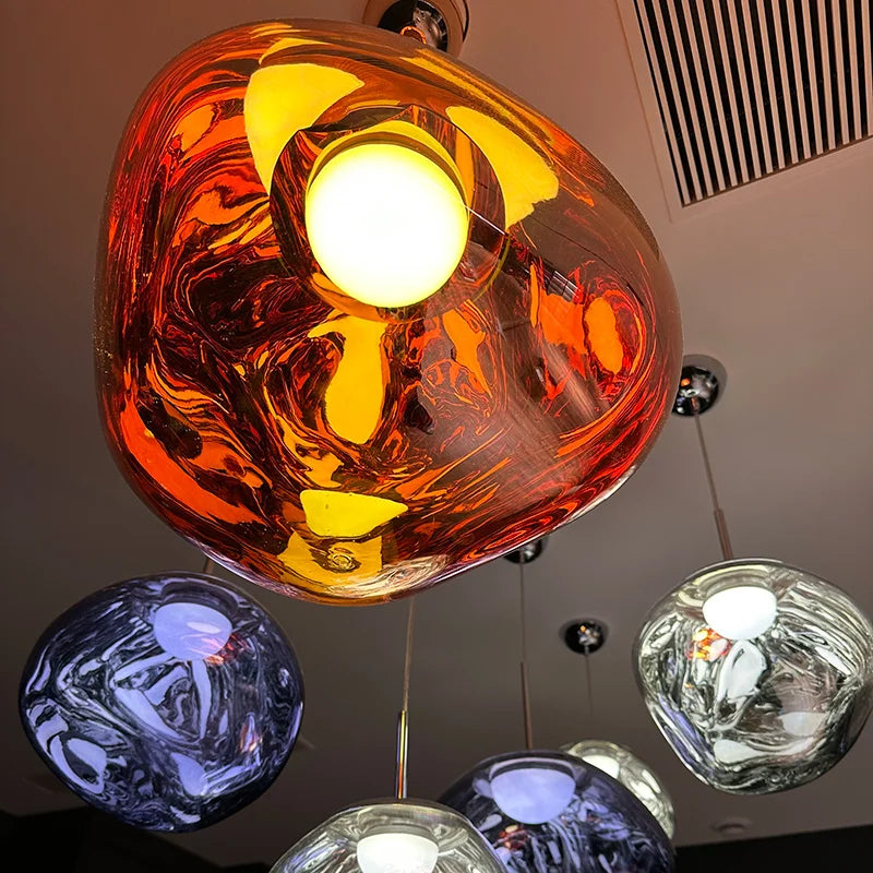 Creative Irregular Pendant Lights Modern LED Lighting Indoor Living Room Villa Hotel Loft Chandelier PVC Glass Lighting Fixtures