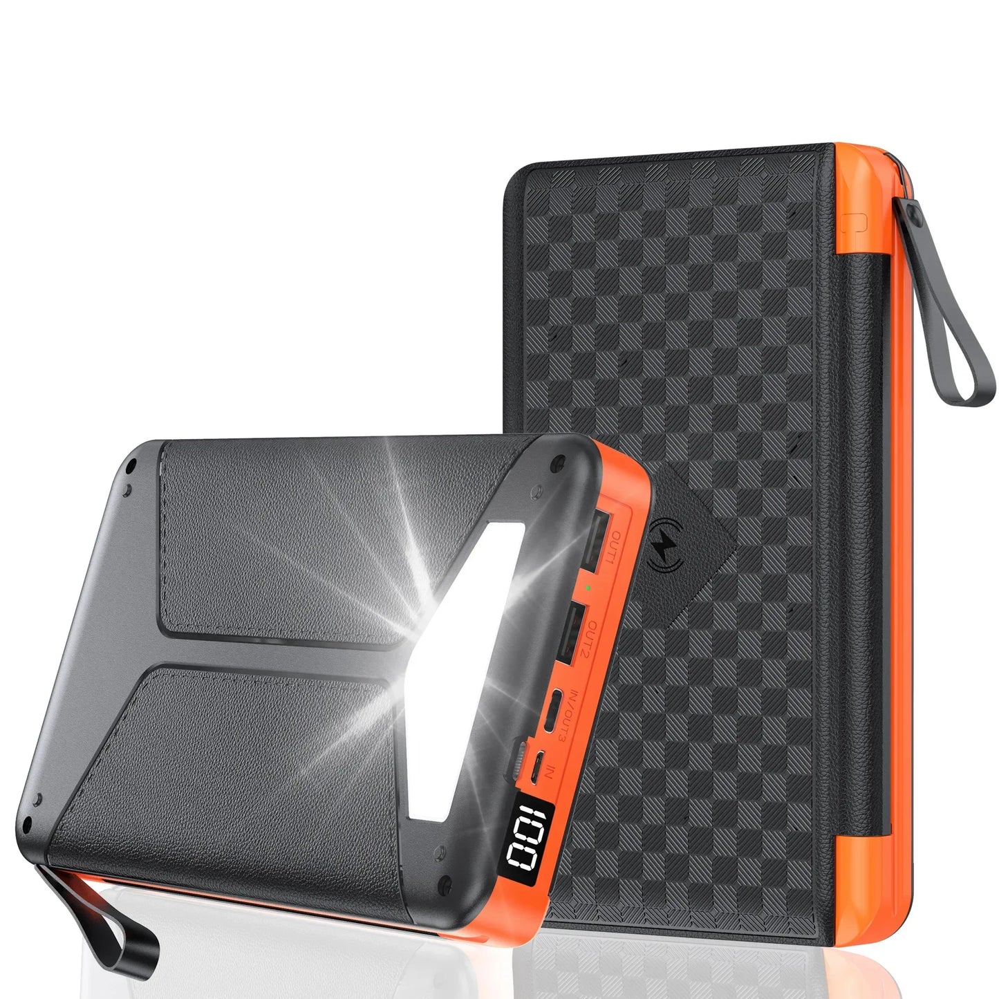 20000mAh Qi Wireless Solar Power Bank Outdoor External Battery Portable Powerbank for iPhone 14 Samsung Xiaomi Huawei Poverbank