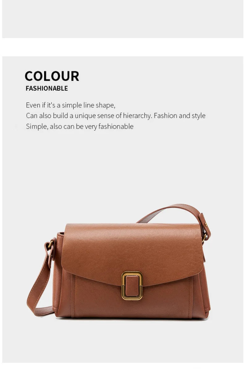 Women's Genuine Grade Cow  Leather Shoulder Crossbody Purse Bag Luxury Designer Ladies Underarm Bag Female Small Square Bag New