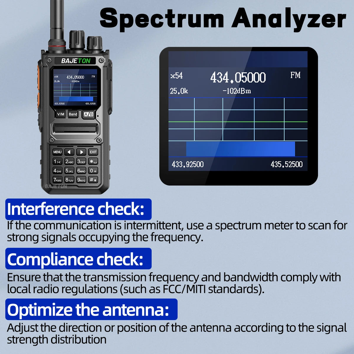 BAJETON BJ-7800 Walkie Talkie Long Range SW MW LW AM SSB CB 10W Receive Wireless Bluetooth Phone Programming Ham Radio RT-920