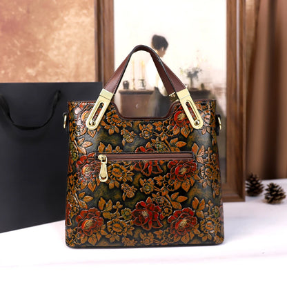 2025 New Retro Luxury Large Capacity Handbag Women's Shoulder Crossbody Bag for Middle-Aged Ladies Mom Bag Elegant Style