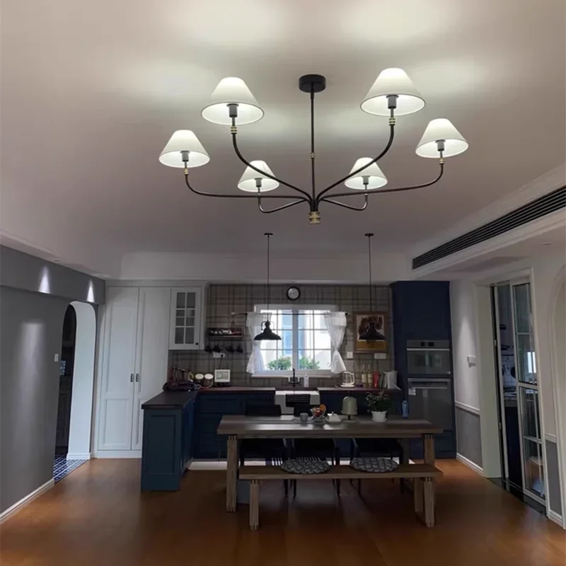 2025 Mid Century Chandelier Minimalist Wrought Iron Light Designer Black Amd Gold Lights Country Hall Bedroom Dining Room Lighti