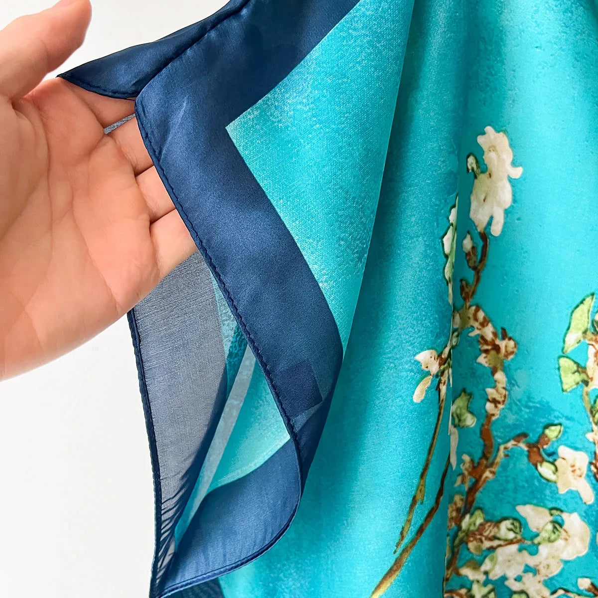 Women Boho Print Maxi Caftan Beach Shawl Elegant Holiday Silk Feeling Party Dress Scarf Summer Robe Turban Suit Pashmina Poncho