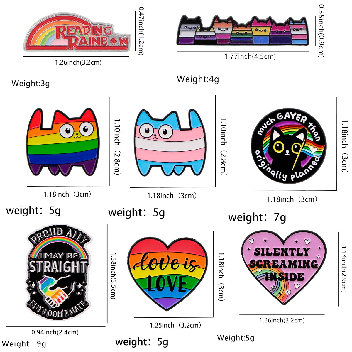 Cute Animal Rainbow Cat Enamel Pin LGBT Gay Brooches for Women Men Lapel Pins Badges on Backpack Gay Accessories Jewelry Gifts
