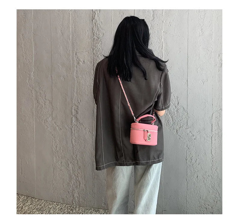 Women Square Handbags 2024 Summer Fashion Chains Crossbody Bags Texture PU Shoulder Bag Elegant Chic Mini Mobile Phone Bags