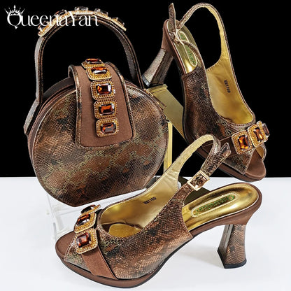 INS-Inspired Italian Design Elegant Women High Heel and Bag Nigeria Wedding Party Shoes and Bag–Fashionistas Exclusive Products