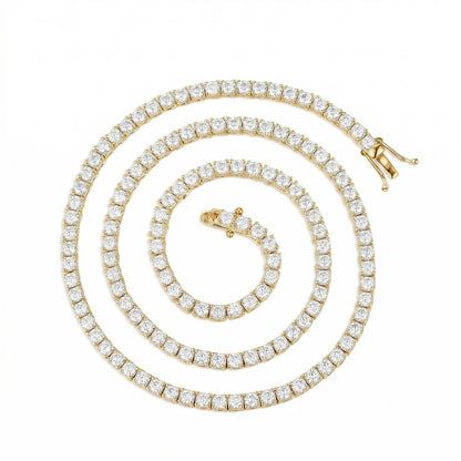 D VVS1 Moissanite 925 Sterling Silver Tennis Necklace with GRA Pass Diamond Test for Women Man Sparkling Jewelry Party Gifts