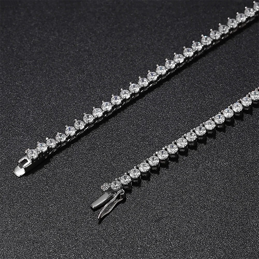 Serenity 3 Claw D Color Moissanite Tennis Necklace for Women Men 100% S925 Sterling Silver Lab Diamond Luxury Neck Chain Jewelry