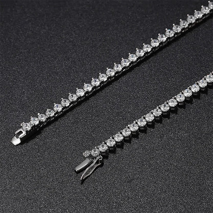 Serenity 3 Claw D Color Moissanite Tennis Necklace for Women Men 100% S925 Sterling Silver Lab Diamond Luxury Neck Chain Jewelry
