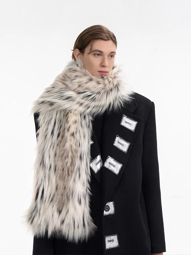 Mauroicardi Autumn Winter Luxury Brands High Quality Designer Colorful Thick Warm Long Hairy Faux Fur Scarf Unisex Fur Shawl